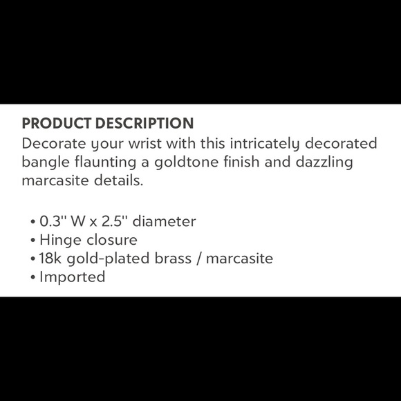 Sevil Marcasite and Gold Bangle Bracelet - Picture 5 of 5